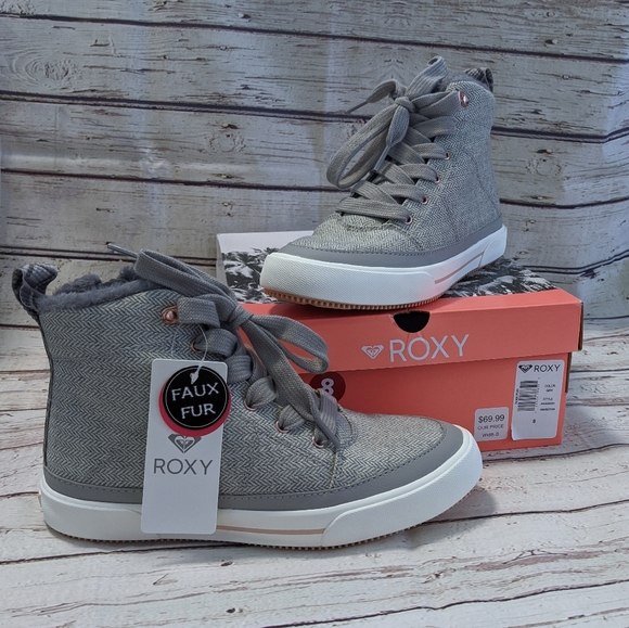 Roxy Shoes - NIB Gray Roxy High Top Fashion Tennies